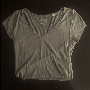 Light Green V-Neck Women's Cropped Top- Pacsun